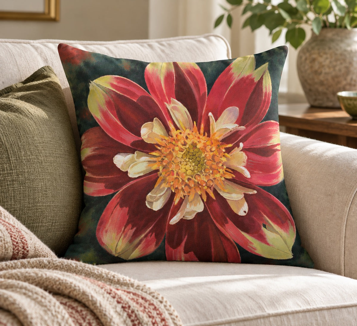 Glorious Dahlia Cushion