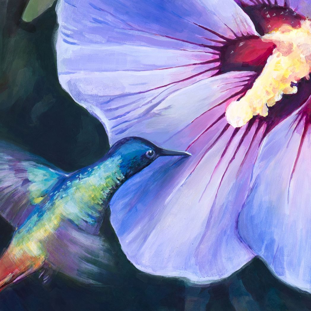 Hummingbird & Hibiscus Original Painting