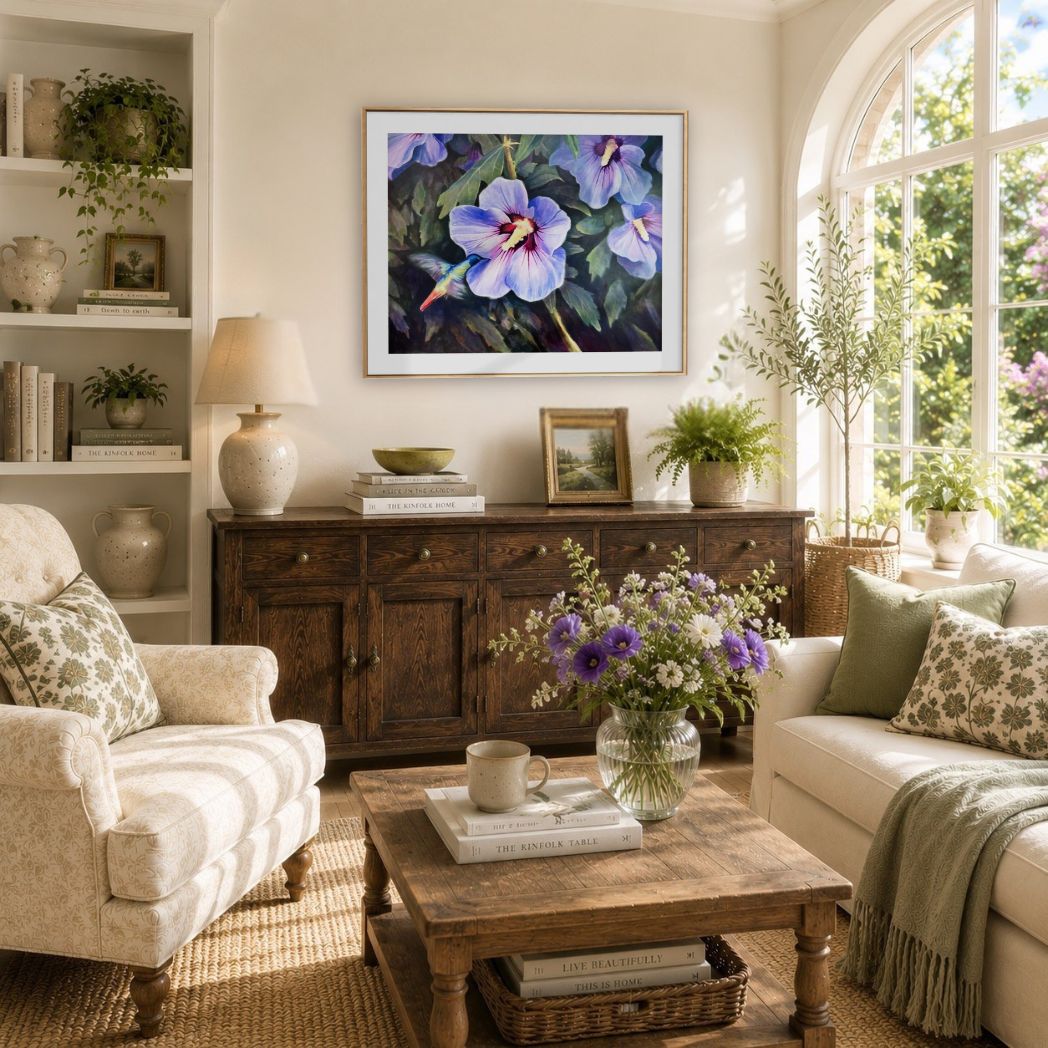 Hummingbird & Hibiscus – Fine Art Print