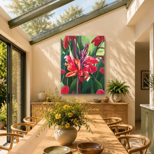 Canna in Bloom Fine Art Canvas Print