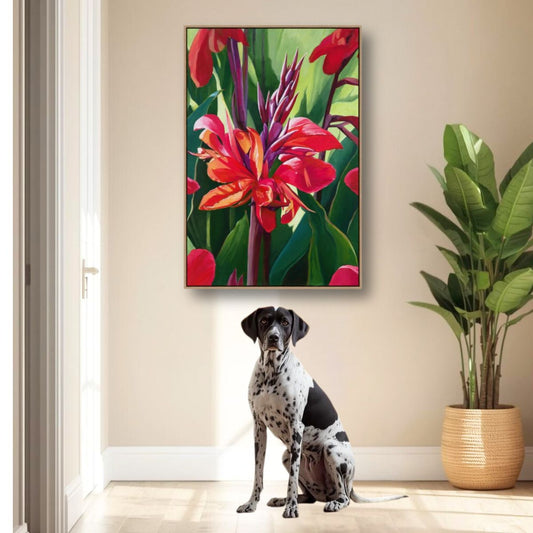Canna in Bloom Fine Art Canvas Print