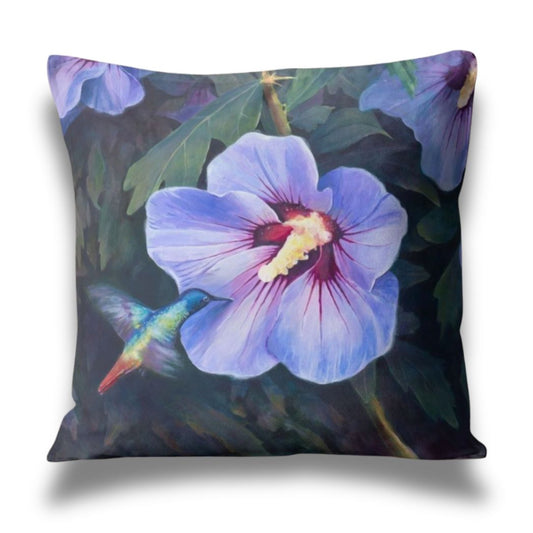 Hummingbird & Hibiscus Cushion