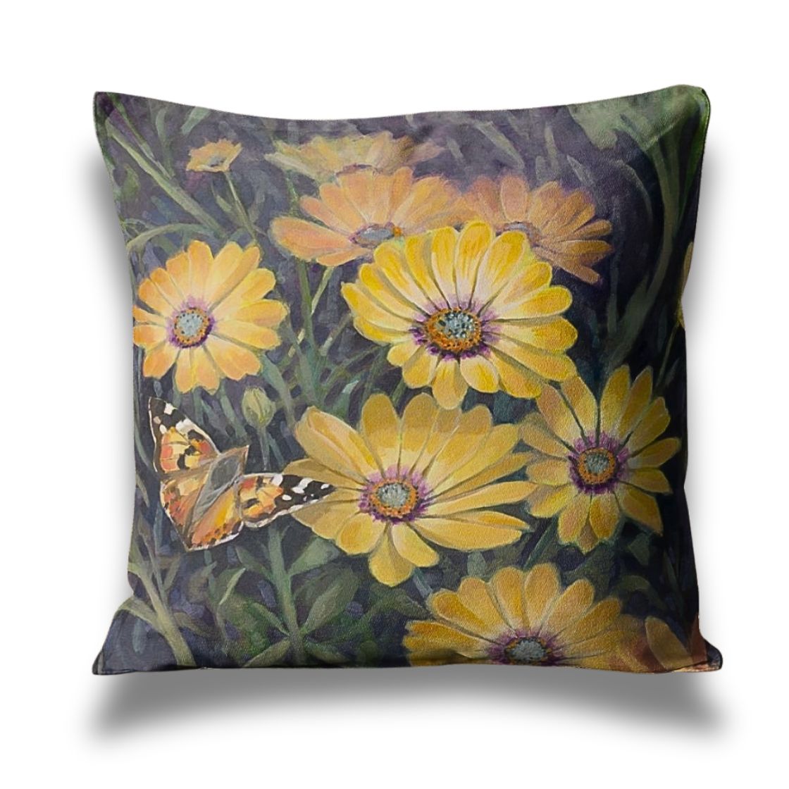 Painted Lady & Daisies Cushion