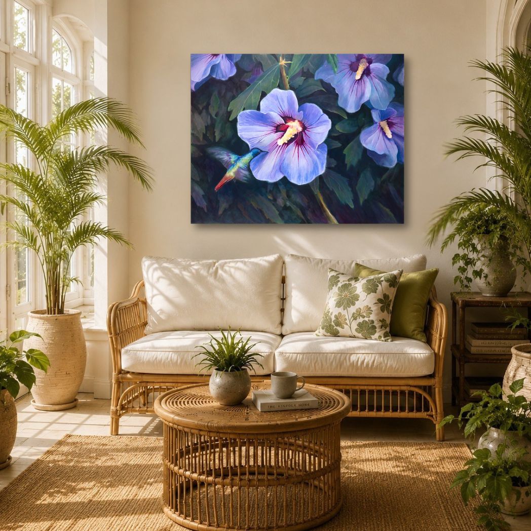 Hummingbird & Hibiscus Original Painting