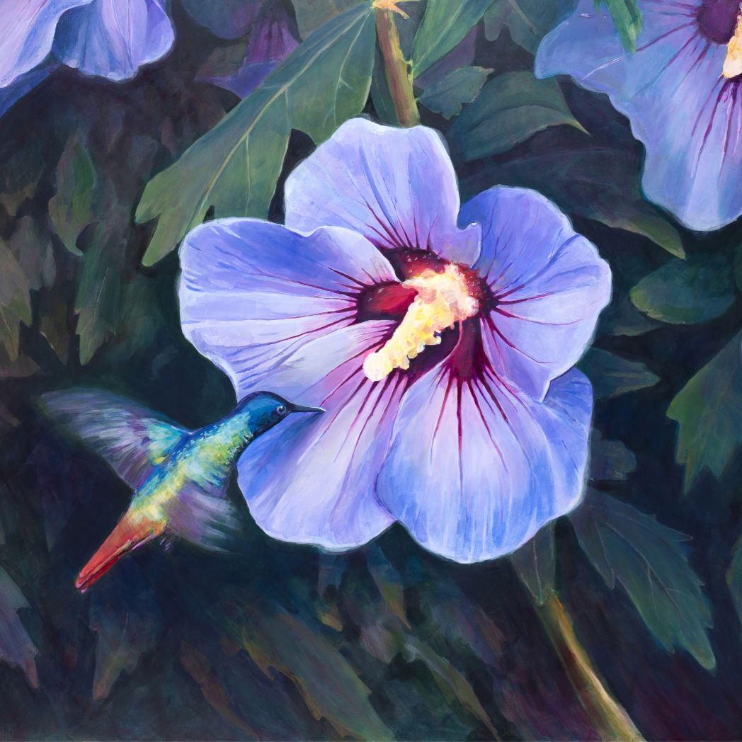 Hummingbird & Hibiscus Original Painting