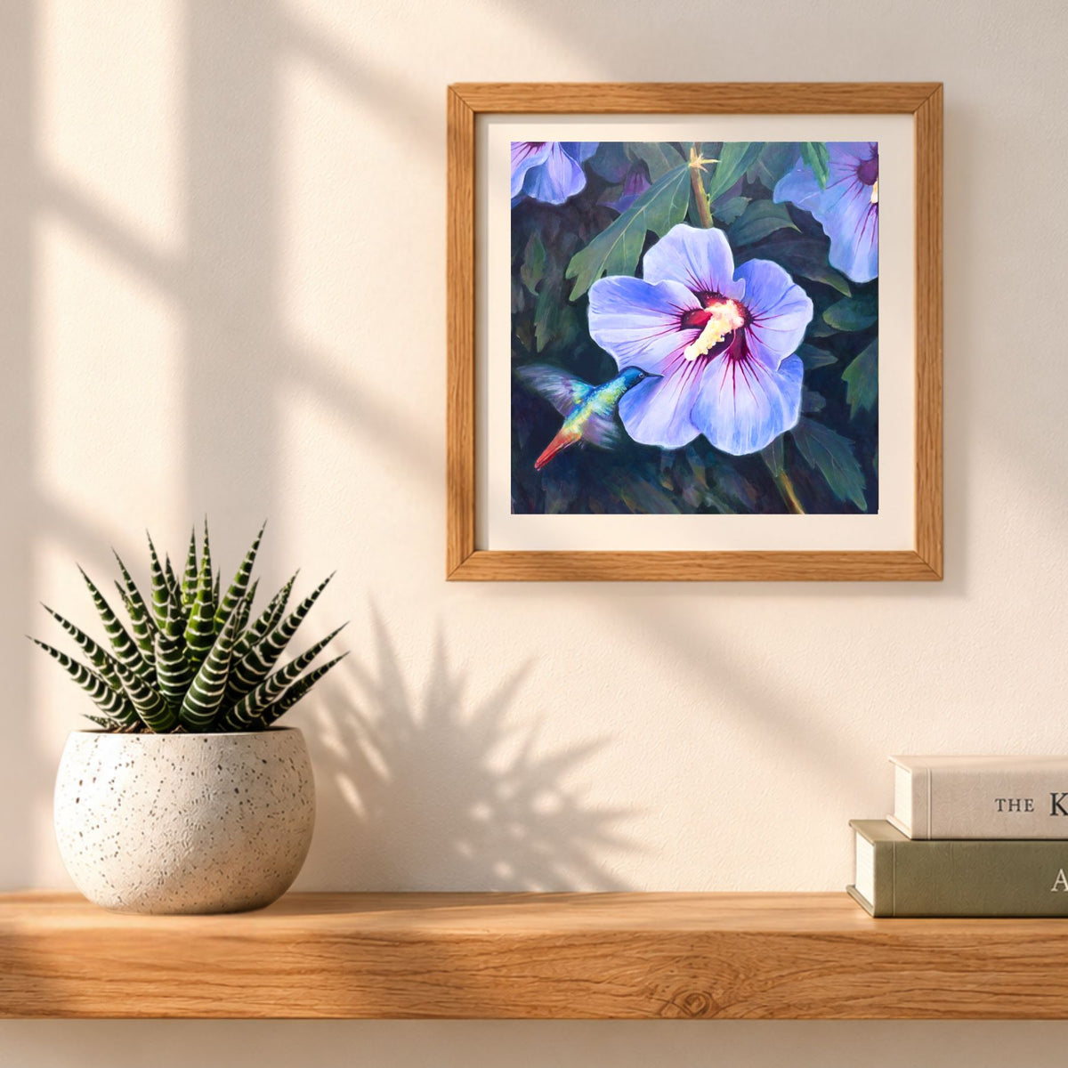 Hummingbird & Hibiscus Botanical Mini Print