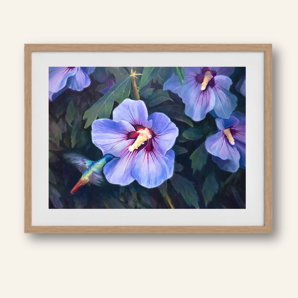 Hummingbird & Hibiscus – Fine Art Print