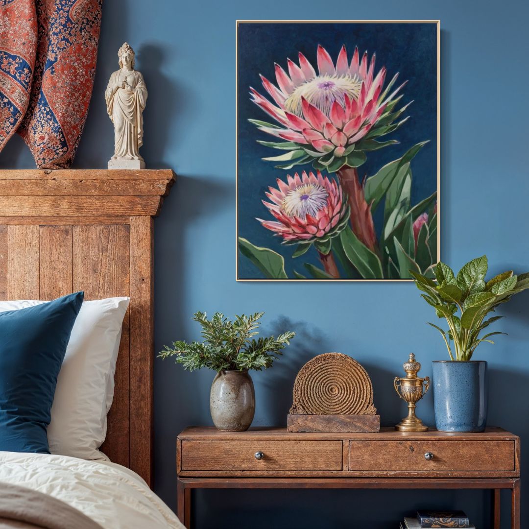Protea in Pink Fine Art Canvas Print