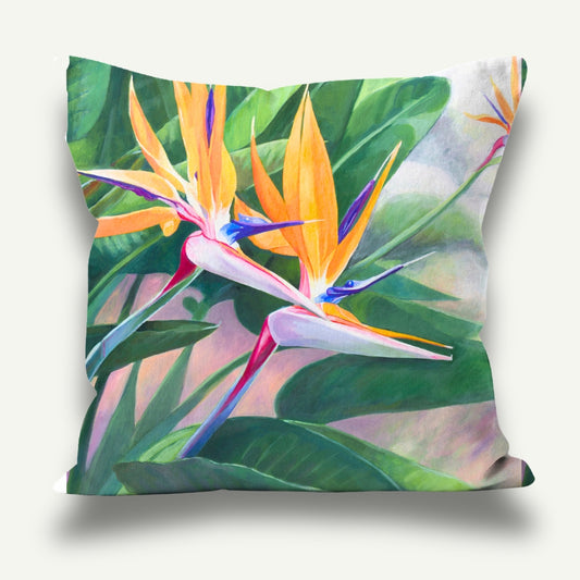Tropical Birds of Paradise Series 4 Cushion