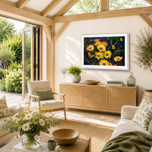 Painted Lady & Daisies – Fine Art Print