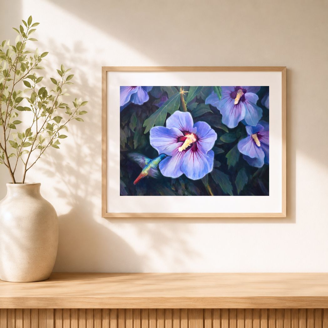 Hummingbird & Hibiscus – Fine Art Print