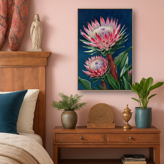 Protea in Pink Fine Art Canvas Print
