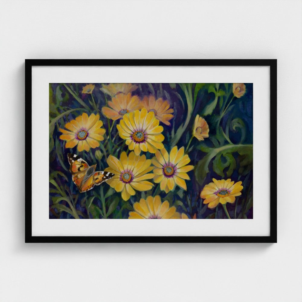 Painted Lady & Daisies – Fine Art Print