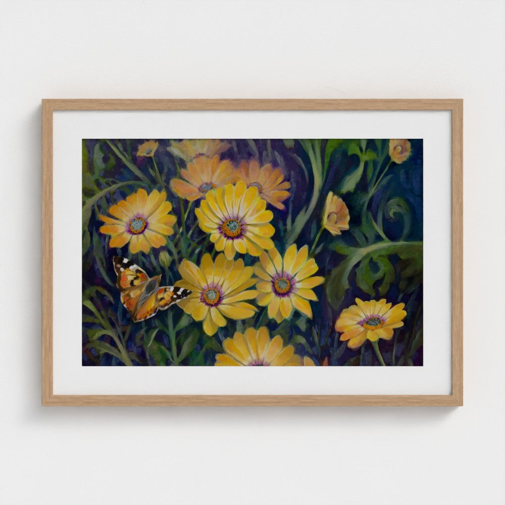 Painted Lady & Daisies – Fine Art Print