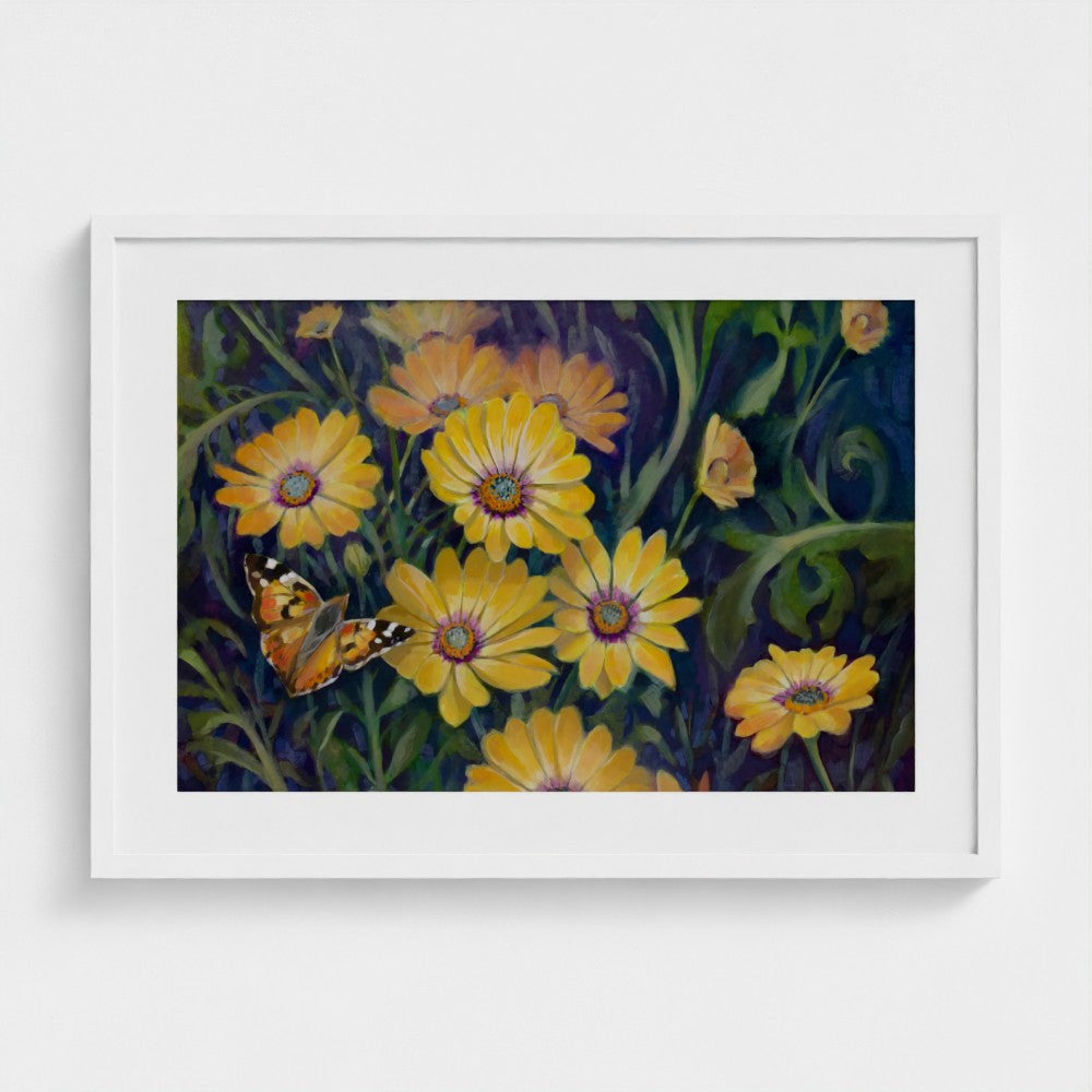 Painted Lady & Daisies – Fine Art Print